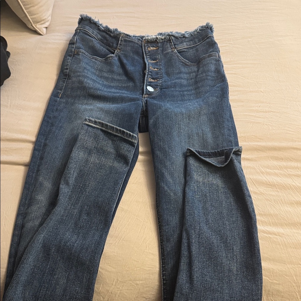 Express Distressed Blue Denim Jeans